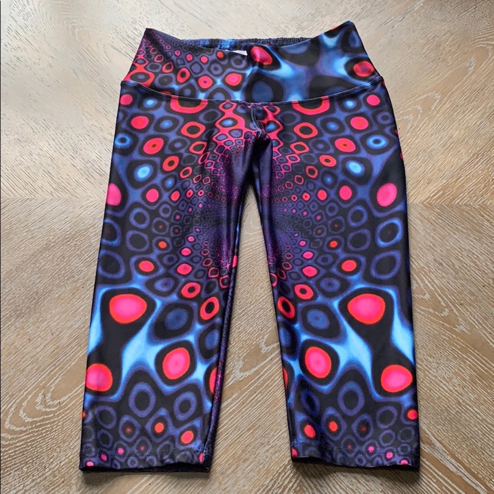SADHANA Purple Circle Print Cropped Leggings S/M